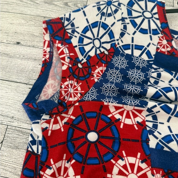 Cupio Womens Medium Red White Blue Short Sleeve Patriotic Shirt SUPER SOFT - Picture 6 of 6